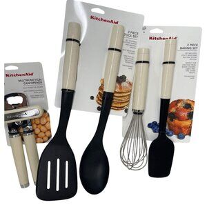 KitchenAid Almond Multifunction Can Opener & 2-Piece Baking‎ & Tool Sets New